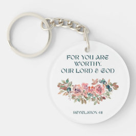 Chaveiro For You Are Worthy — Watercolor Floral Keychain