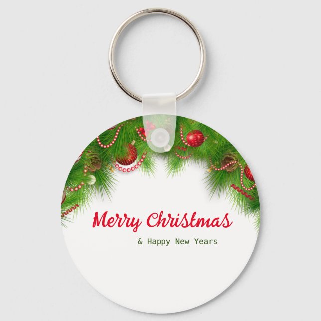 Chaveiro Fora de Natal e Bolas Vermelhas, e Presentes (Frente)