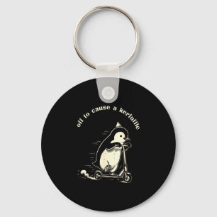 Chaveiro Fora para causar um tumulto pinguim engraçado fofo
