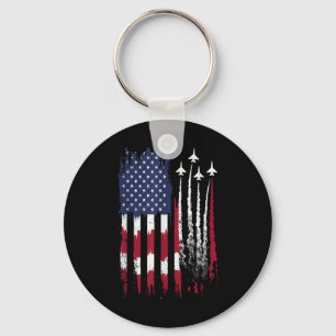Chaveiro Força Aérea Americana Bandeira Patriótica Vermelha
