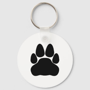 Chaveiro Forma de Impressão de Pata de Gato Preta