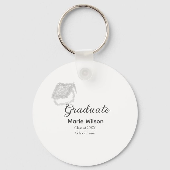 Chaveiro formando boné de formatura preto de brilho (Frente)