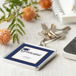 Chaveiro Formando, Chapéu, Tassel, Azul, Dourado