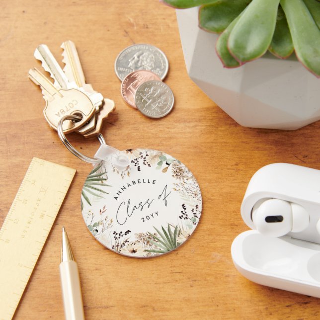 Chaveiro Formando de erva de pampas modernas folhagem elega (Mesa)