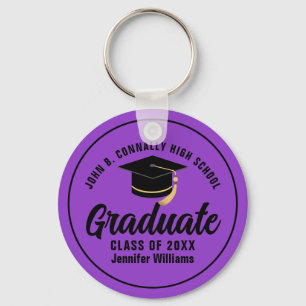 Chaveiro Formando Preto Roxo Personalizado para Graduação 2