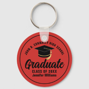 Chaveiro Formando Vermelho Negro Personalizado para Graduaç