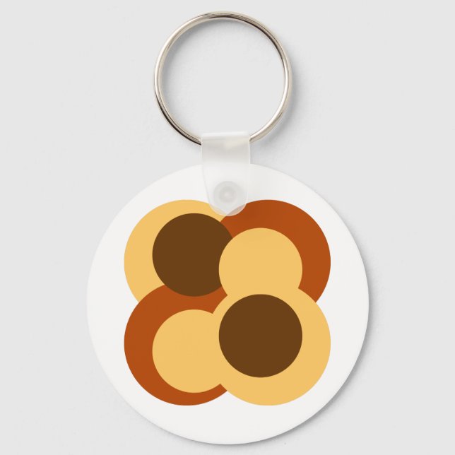 Chaveiro Formas circulares geométricas de Abstrato 70s (Frente)