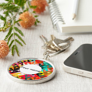 Chaveiro Formas coloridas design abstrato
