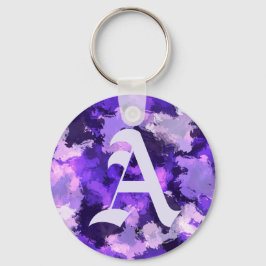 Chaveiro Formas de Abstrato Azul e Legal Roxo com Grande Le