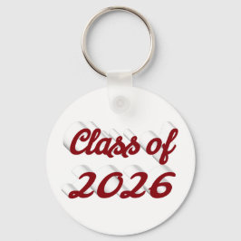 Chaveiro Formatura da turma de 2026 em letra cursiva burgun