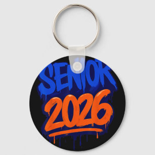 Chaveiro Formatura Divertida Senior 2026 Laranja e Azul Dri