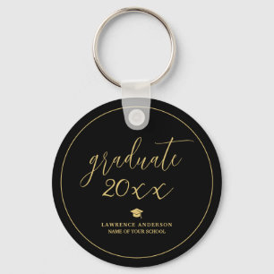 Chaveiro Formatura Graduado Roteiro Preto e Dourado 2026
