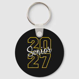 Chaveiro formatura Senior 2027 varsity preto e amarelo em