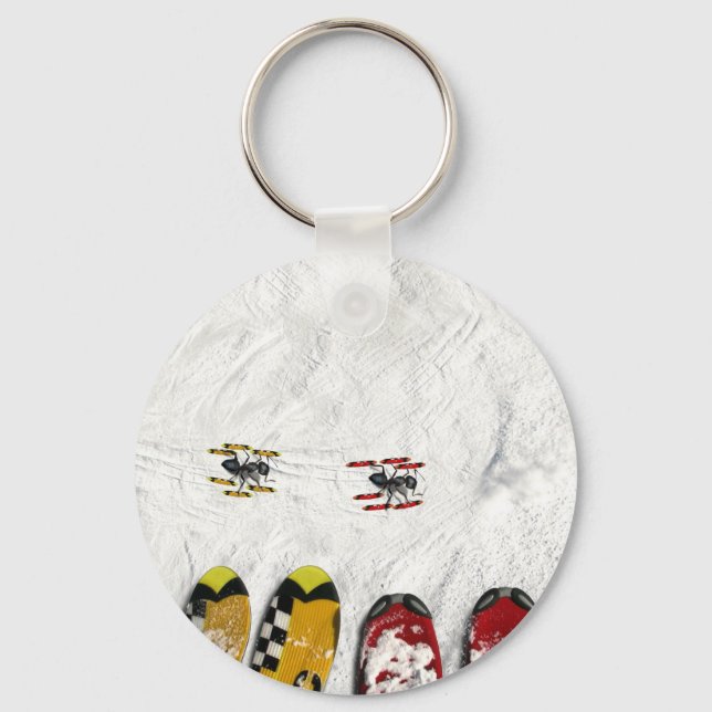 Chaveiro Formigas de esqui, passando (Frente)