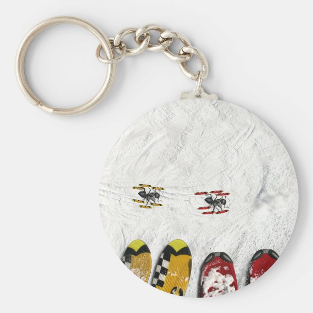 Chaveiro Formigas de esqui, passando (Frente)