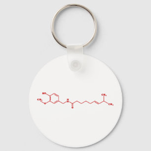 Chaveiro Fórmula Química Molecular de Capsaicina Chili