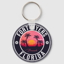 Chaveiro Fort Myers Beach Retro - Florida Souvenirs Keychai