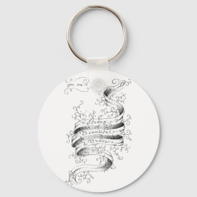 Chaveiro Forte, Bonita e Corajosa (Frente)