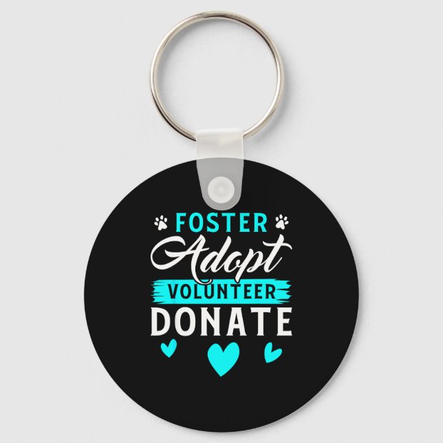 Chaveiro Foster Adopt Volunteer Donate Funny Animal Rescue  (Frente)