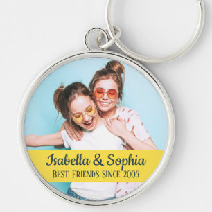 Chaveiro Foto BFF moderna Nomes de melhores amigos
