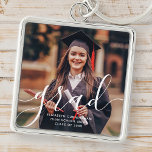 Chaveiro Foto Clássica de Script Moderno Simples do formand<br><div class="desc">Este design simples e clássico é composto de sans serif e tipografia cursiva divertida e adiciona uma foto personalizada.</div>