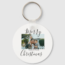 Chaveiro Foto da família Feliz Natal, moderna e elegante ru