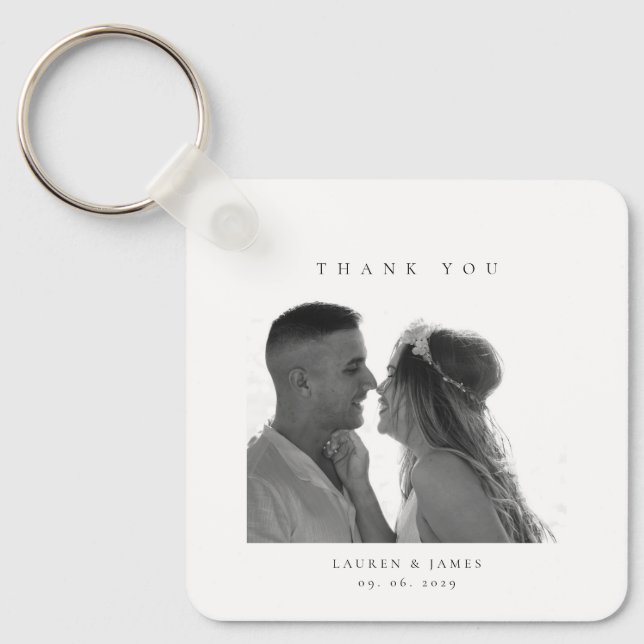 Chaveiro Foto de Agradecimento de Casamento Personalizada (Frente)