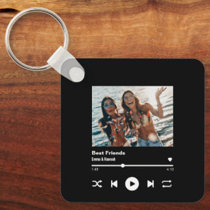 Chaveiro Foto de Amizade de Besties de Código QR de Música