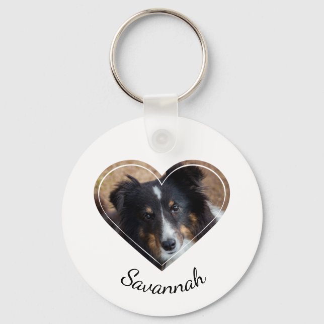Chaveiro Foto de animal de estimação personalizada em forma (Frente)