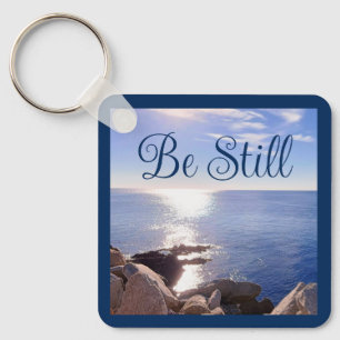 Chaveiro Foto de Bíblia azul estática Verso Nome Personaliz