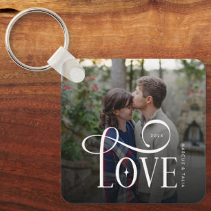 Chaveiro Foto de Casais Enamorados Personalizada com Letra