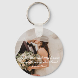 Chaveiro Foto de casamento com Escrituras cristãs