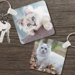 Chaveiro Foto de Cat Dupla Lado Personalizado 2 Foto<br><div class="desc">Crie uma manutenção personalizada de animais de estimação com este chaveiro de foto de gato de lado duplo, perfeito para qualquer mãe de gato, pai de gato ou amante de gato! Mostre ao seu amigo peludo adicionando duas fotos diferentes — uma para cada lado — fazer-o como um acessório exclusivo...</div>