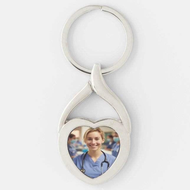 Chaveiro Foto de Enfermeira Personalizar (Frente)
