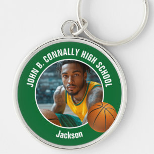 Chaveiro Foto de jogador de basquete verde Espírito do ensi