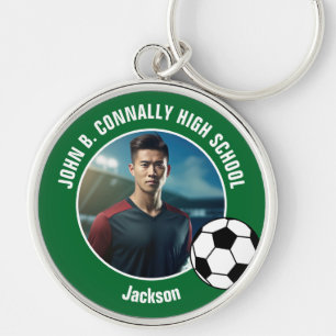 Chaveiro Foto de jogador de futebol verde do ensino médio