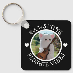 Chaveiro Foto de Plushie Pawsitive Elegante de Kawaii Cute