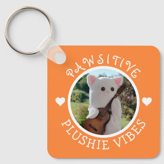 Chaveiro Foto de Plushie Pawsitive Pawsitive Laranja Kawaii (Frente)