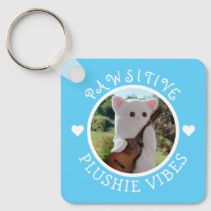 Chaveiro Foto de Plushie Pawsitivo Azul Kawaii, Cute