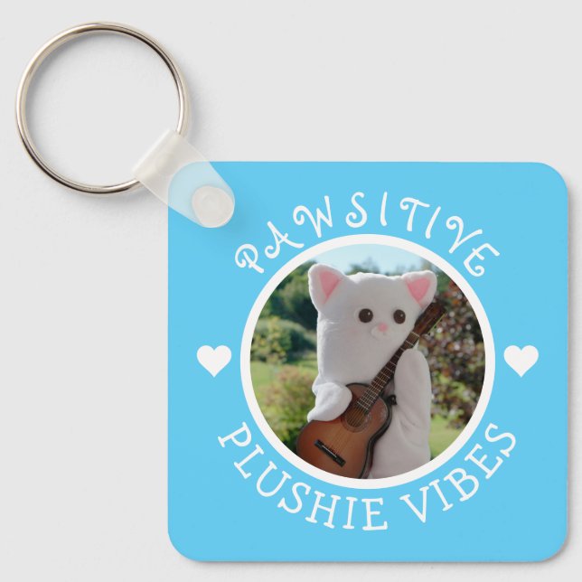 Chaveiro Foto de Plushie Pawsitivo Azul Kawaii, Cute (Frente)