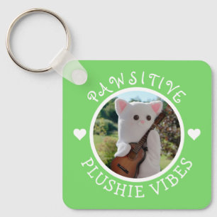 Chaveiro Foto de Plushie Pawsitivo Verde de Kawaii