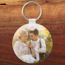Chaveiro Foto de recordação de casal de casamento de aniver