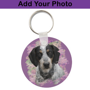 Chaveiro Foto de Rosa Lilás Cachorro Bluetick Coonhound Ama