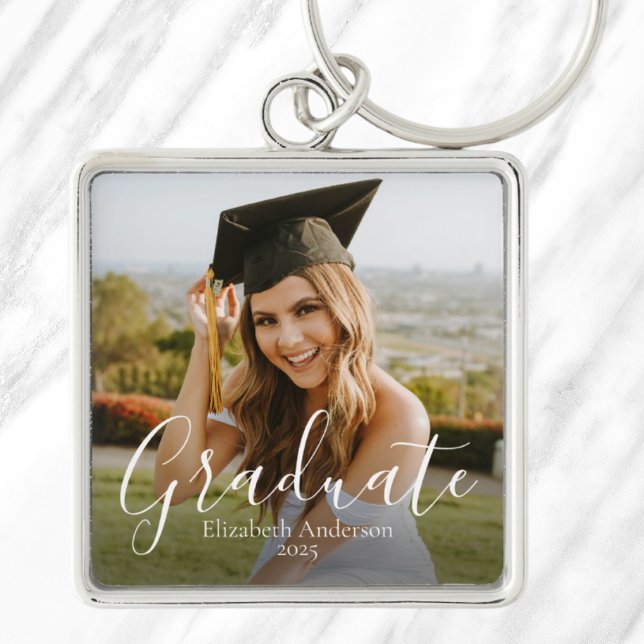 Chaveiro Foto de Script de Formando Personalizado (2025 Custom Graduate Script Photo Keychain)