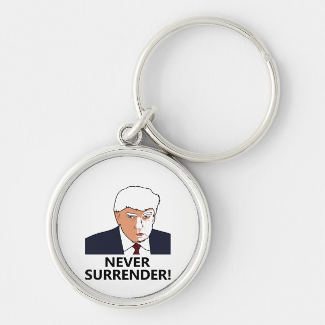 Chaveiro Foto de Trump Nunca se Render Mug (Frente)