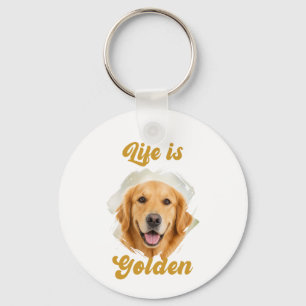 Chaveiro Foto do Golden Retriever A Vida é Dourada