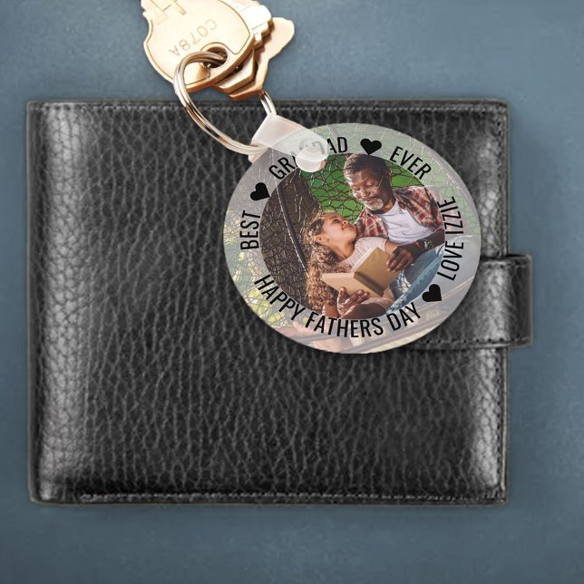 Chaveiro Foto do melhor vovô nunca feliz Dia de os pais (Criador carregado)