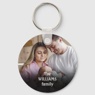 Chaveiro Foto do Nome da Família Personalizado