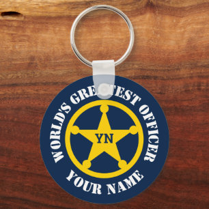 Chaveiro Foto do oficial da polícia de polícia personalizad