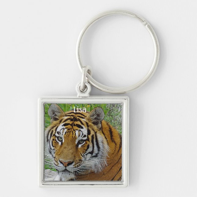 Chaveiro Foto do rosto do Tigre Siberiano (Frente)